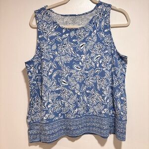 J.Jill Luxe Supima Scoop Neck Tank Top Floral